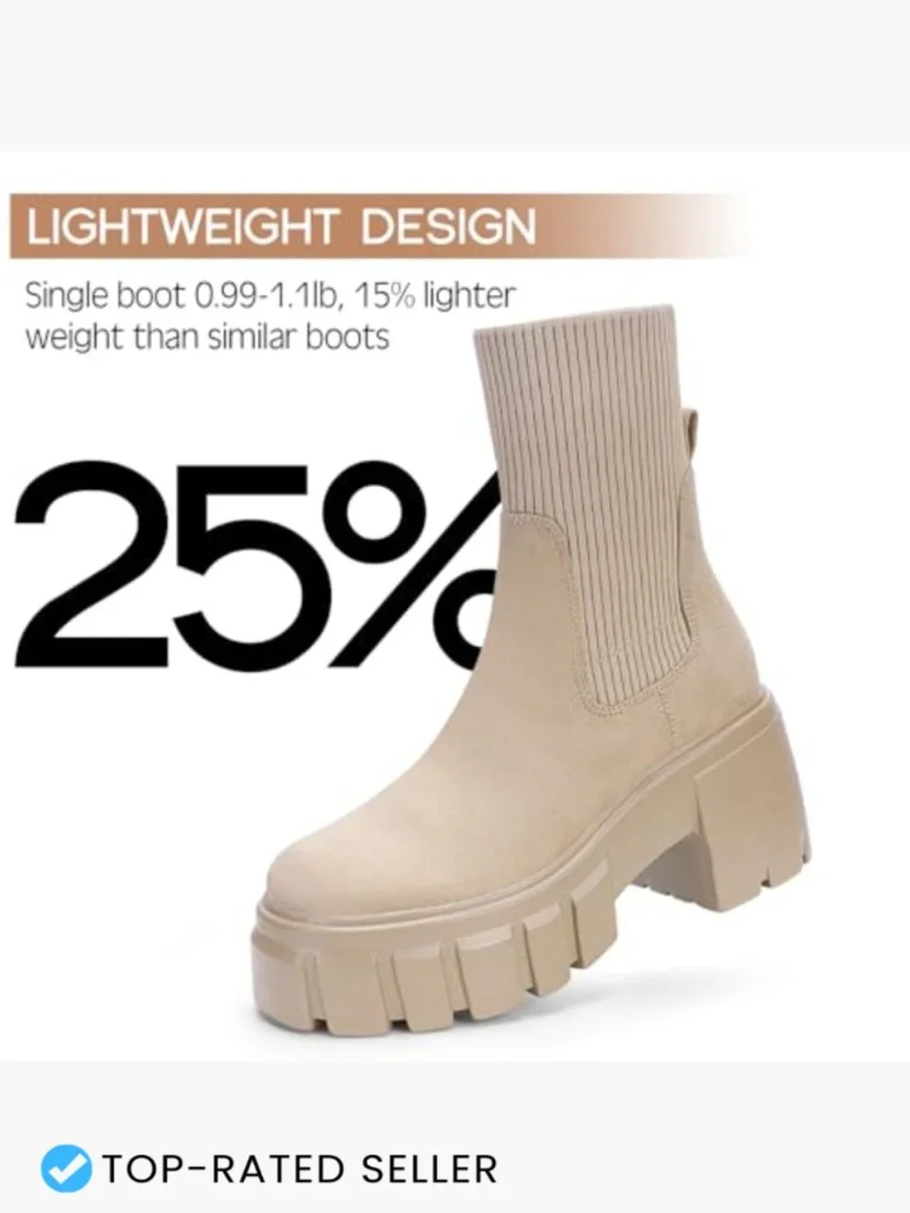 Chelsea Ankle Boots Chunky Heel Lug Sole Suede Elastic Side Slip On Trendy Fall